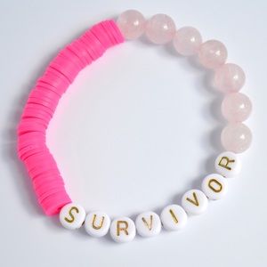 Survivor Breast Cancer Awareness Beaded Bracelet